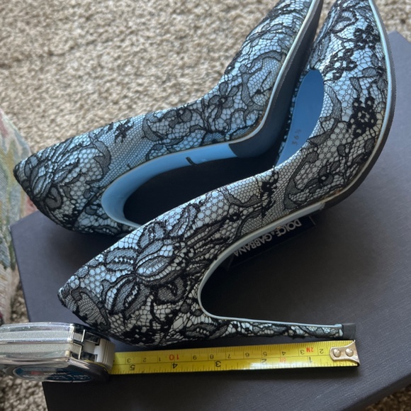 Authentic Dolce & Gabbana heels, multicolored light blue - size 6.5 - Picture 11 of 12